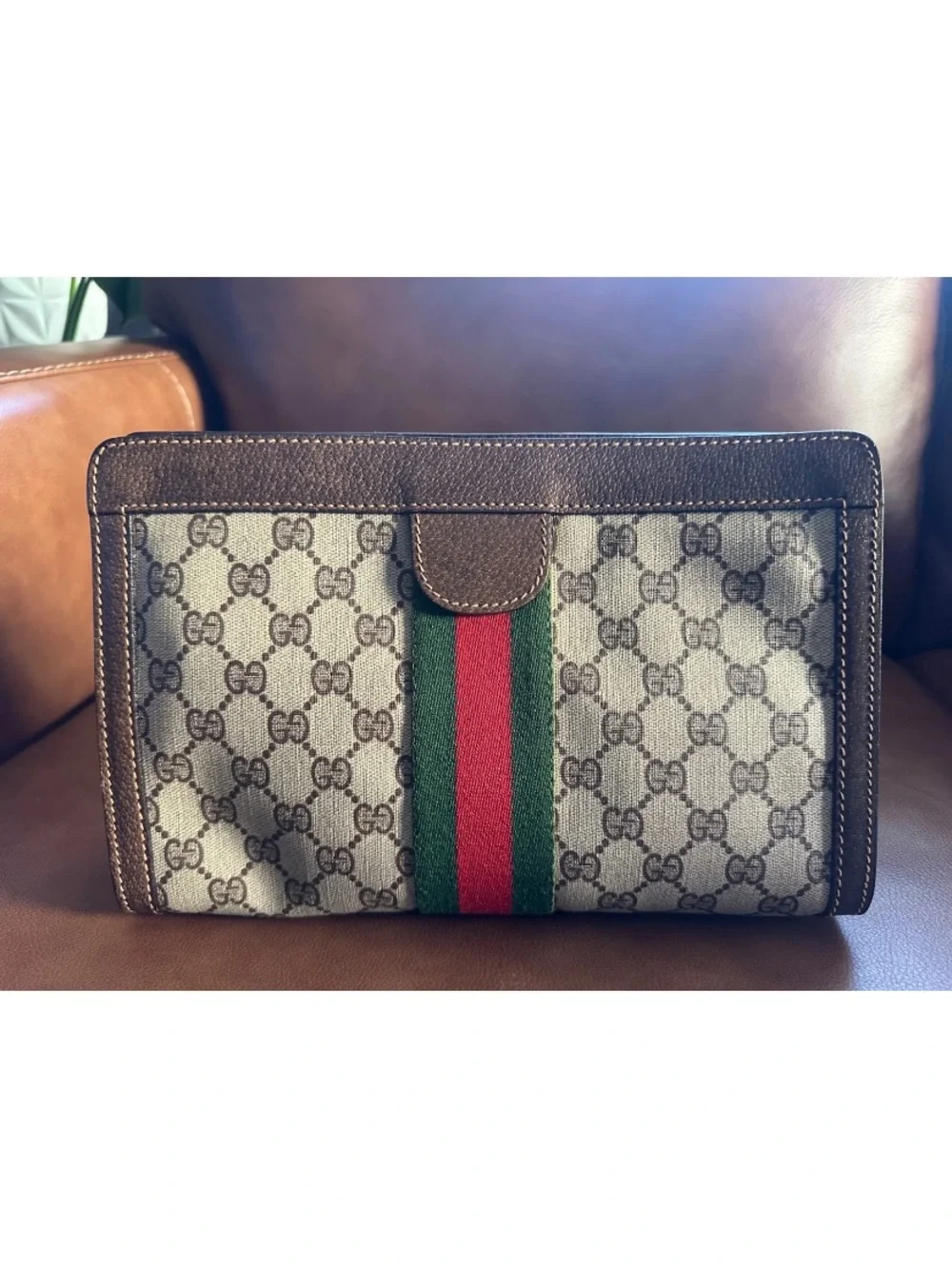 Vintage Gucci Sherry Line on GG Monogram Canvas Clutch